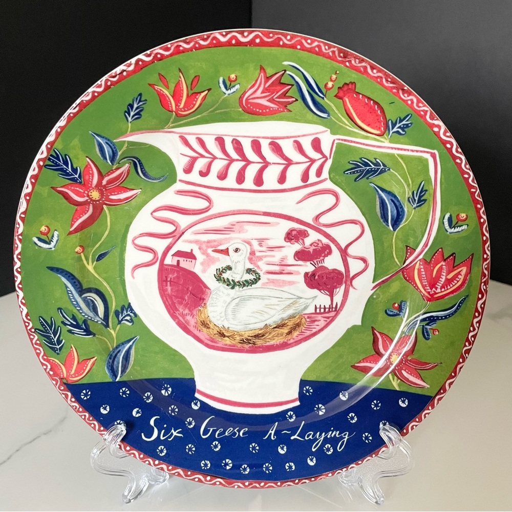 Six Geese A-Laying Plate - Emily Maude for Anthropologie